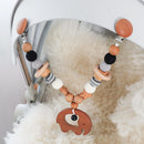 Wooden Baby Teether Wooden Pram Clip Baby Toy Baby Mobile Pram Personalize Baby Teething Pacifier Chain Chewable Baby Rattle