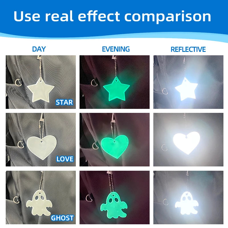 New Arrival Luminous Reflective Keychain Pendant Glow In The Dark Key Chain Holder Bag Accessories Men Women Birthday Gift