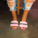 Fur Slides Women Slippers Summer Animal Slippers Ladies Slippers House Slippers Cute Slippers Fur Shoes Woman Slipper Flip-flops