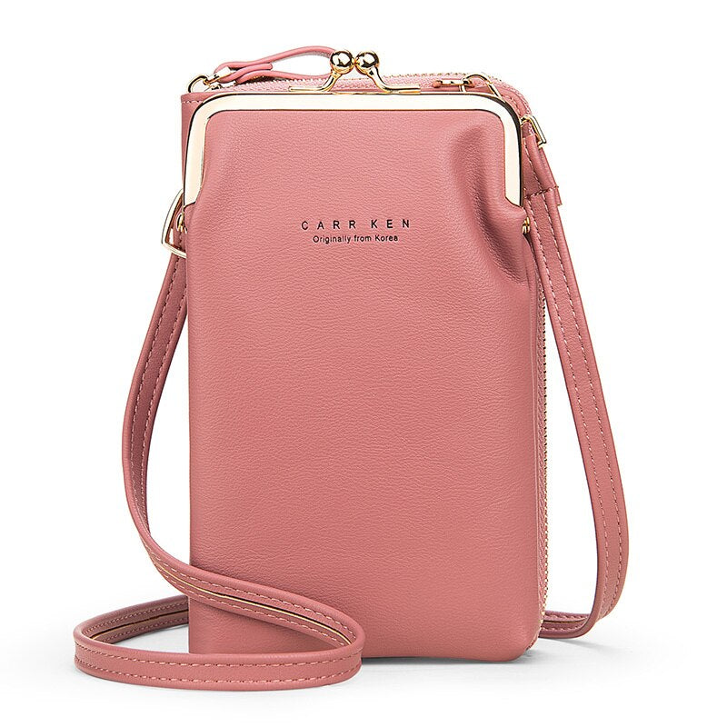 Clip Designer Crossbody Phone Bags For Women Soft Pu Leather Female Small Shoulder Messenger Purses Ladies Card Wallet Clutches