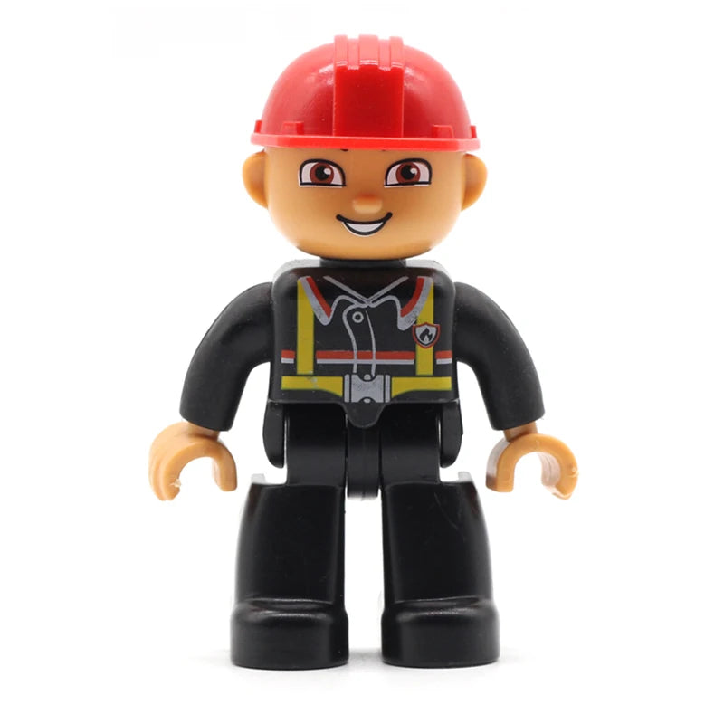 Big Size Action Figures City Princess Policemen Family Building Block Doll Character Accessory Assembly Toys for Children Gift