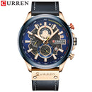 CURREN Watch for Men Top Brand Watches Leather Strap Wristwatch Fashion Chronograph Sport Quartz Clock Male Gift