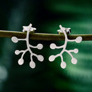 Lotus Fun Real 925 Sterling Silver Natural Creative Handmade Fine Jewelry Life Branches Leaves  Stud Earrings for Women Brincos