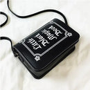 JIEROTYX Letter Print Shoulder Bag Rock Designer Purse Female Small Crossbody Bag PU Leather Mini Ladies Punk Bag Crossbody Bag