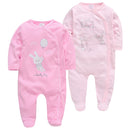 2pcs/lot baby rompers Baby Girl Clothes Full Sleeve 100%Cotton Cartoon Print Overalls Newborn Baby Footies Toddler Jumpsuit