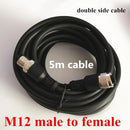 M12-Anschluss Kugelbuchsenseite Stecker 5m Kabelstecker Stecker auf Buchse 4P 5P 8-polig PVC-Leitung A-Typ Winkel & gerade