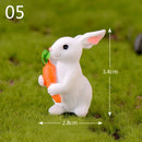 Easter Bunny Decoration Mini Resin Rabbit Craft Miniature Figurine Landscape Model Home Desktop Decor Fairy Garden Decoration
