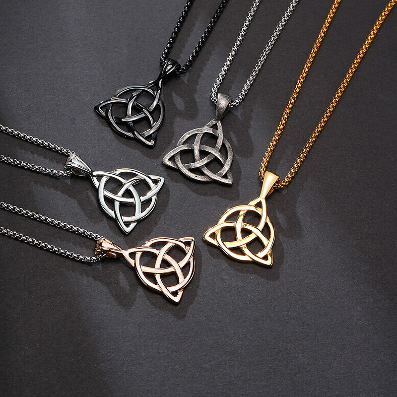 Vnox Antique Viking Celtic Knot Necklace for Men Women,Oxidized Punk Stainless Steel Nordic YHWH Theological Theory Symbol Cross