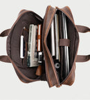 Luufan Aktentasche aus echtem Leder für Herren, Crazy Horse Leder, 17 Zoll Laptop, Business Handtasche, Rindsleder, Herren-Tragetasche, Große Umhängetaschen