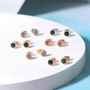 ZHOUYANG Simple Round Stud Earring For Wome Concise Rose Gold Color Fashion Jewelry Austrian Crystal Dropship Supplier E496