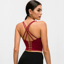 SHINBENE UPATED 2.0 Gym-Lauftops Damen Weiche Nylon Fitness Yoga Sport-BHs Tops Anti-Schweiß Gepolsterter Workout-BH