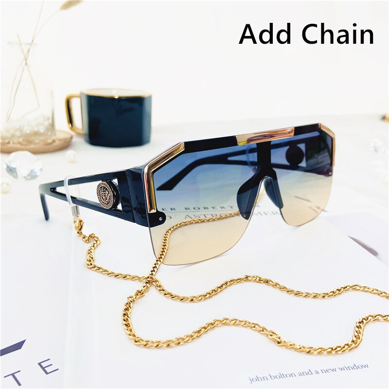 2021 New Fashion Oversized Square Sunglasses Men Retro Gradient Trendy Driving Brand Design Sun Glasses Wholesale Dropship UV400