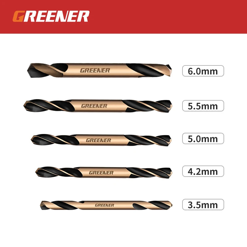 GREENER 3.0-6.0mm Cobalt Coated Twist Drill Bit Set Super Hard Drill Bit For Wood/Metal/Stainless Steel Hole Cutter Power Tools