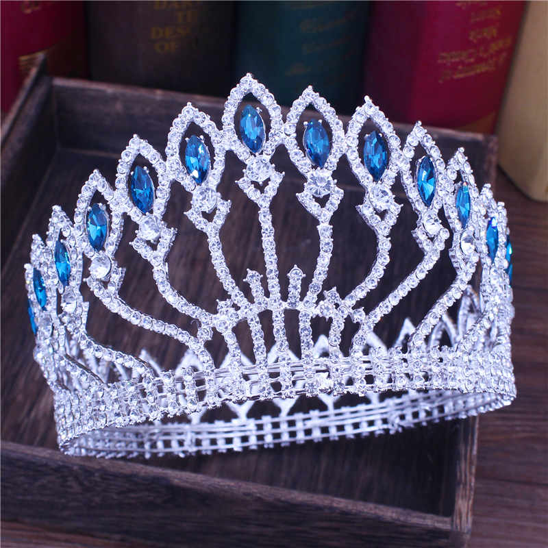 Crystal Queen Wedding Tiara Crown Bridal Pageant Hair Ornaments Baroque Diadem Headpiece Women Bride Head Jewelry Accessories