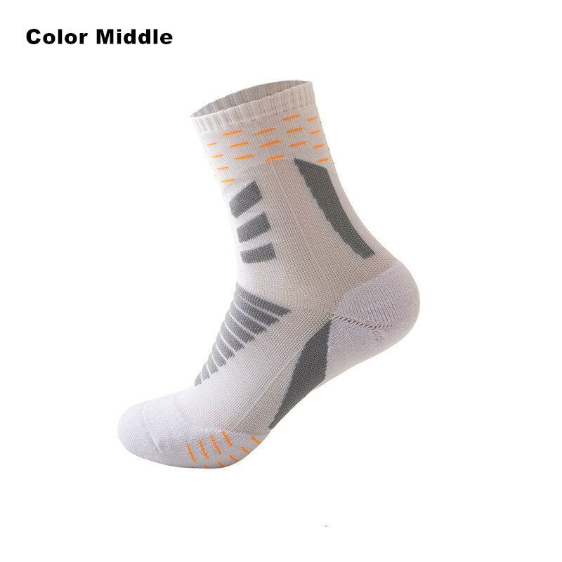 Professional Running Socks Cotton Thick Terry Socks Summer Basketball Tennis Men Sports Socks Shock Absorption Moisture Wicking