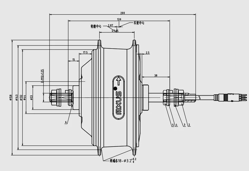 XF07 XF08 36V 250W 350W 48V 500W XF15F XF15R High Speed Brushless Gear Hub Motor E-bike Motor Front Rear Wheel Drive MXUS Brand