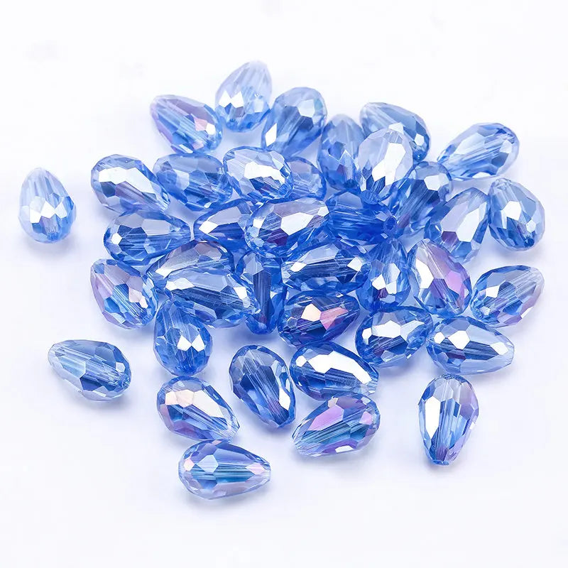 60/70PCS 8/10mm Crystal Tear Drop Shape Beads for Jewelry Making Waterdrop AB Glass Beads Loose Jewellery Beads DIY Bracelets
