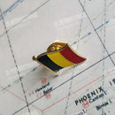 Belgium National Flag Crystal Epoxy Metal Enamel Badge Brooch  Collection Souvenir Gifts  Lapel Pins Accessories  Size1.6*1.9cm