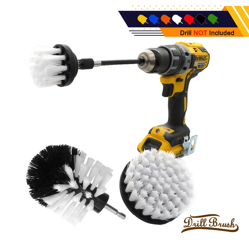 4pcs/set Drill Power Scrub Clean Brush Electric Drill Brush Kit with Extension for Cleaning Car, Seat, Carpet, Upholstery