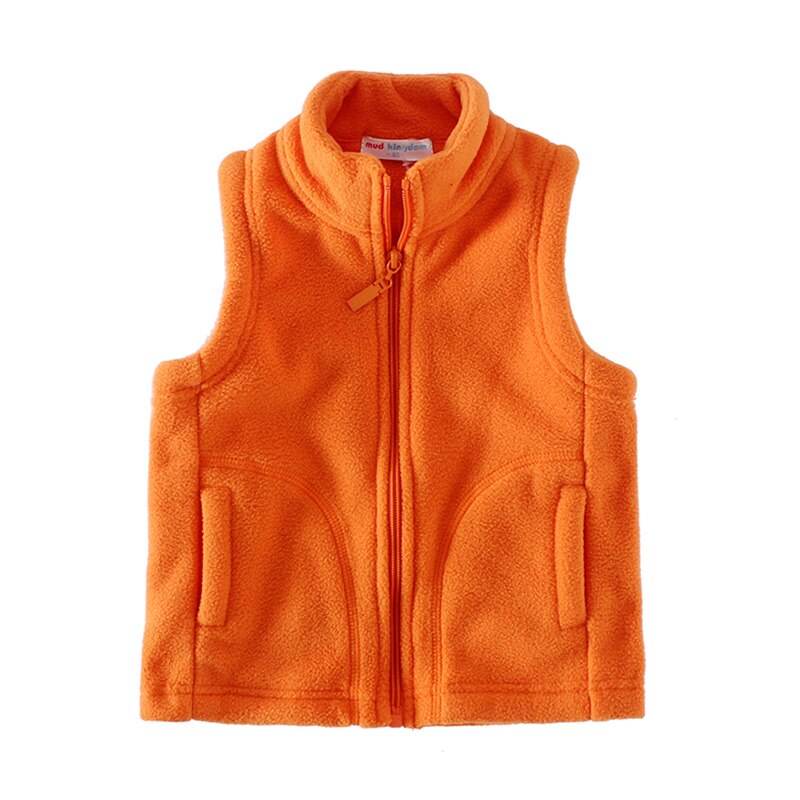 Mudkingdom Cute Girls Boys Fleece Vest Lightweight Full Zipper Sleeveless Jacket Kids Clothes Solid Toddler Coat Autumn Winter