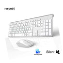 Russian wireless keyboard, ergonomic design, rechargeable mouse, 2400DPI, wireless mute design stable connection,silver white