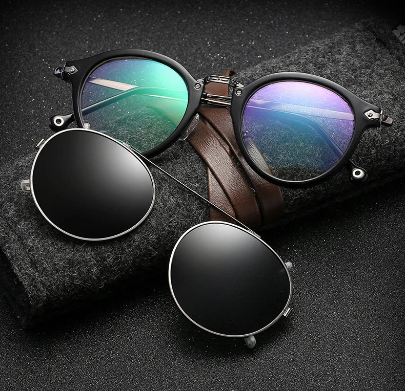 JackJad SteamPunk Vintage Round Style Polarized Sunglasses Clip On Lens Removable Brand Design Sun Glasses Oculos De Sol GT275