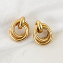 AENSOA Fashion Metal Statement Earring 2022 Gold Color Geometric Earrings For Women Hanging Dangle Simple Party Jewelry