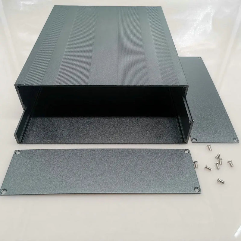Aluminum Cooling Box Circuit Board Project Electronic Black Cooling Case 220X178X50MM For Data Board Power Supply Units