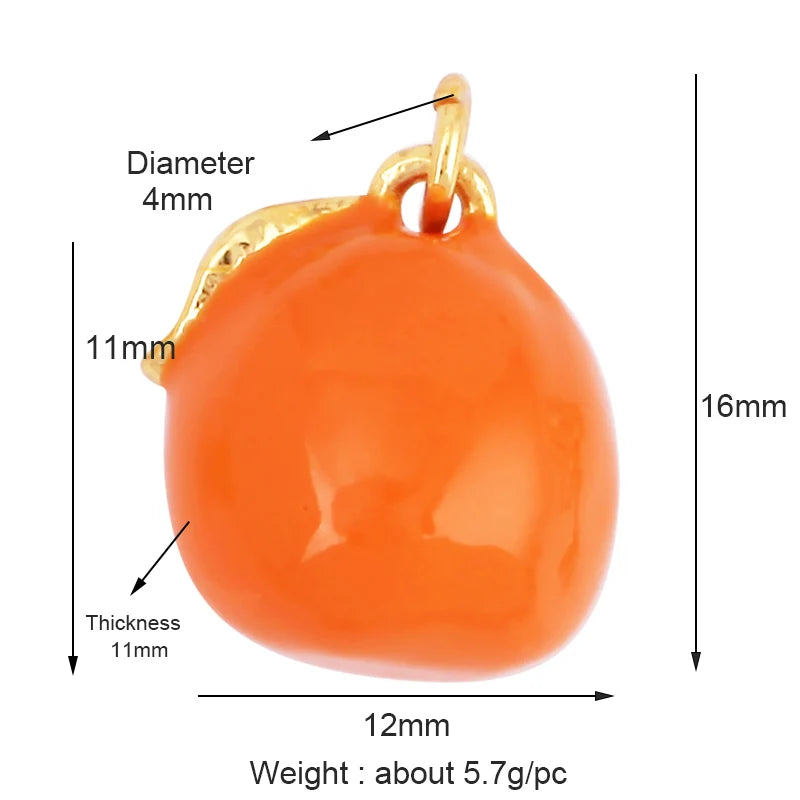 3D Fruit Strawberry Grape Mango Pineapple Water Melon Cherry Banana Charm Pendant , Jewelry Necklace Bracelet Making Supply M15