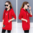 2021 Winter Women Long Thick Hoodies Sweet Knitted  Casual Sweatshirt Harajuku Students Pullover Autumn Moletom Steet Fashion