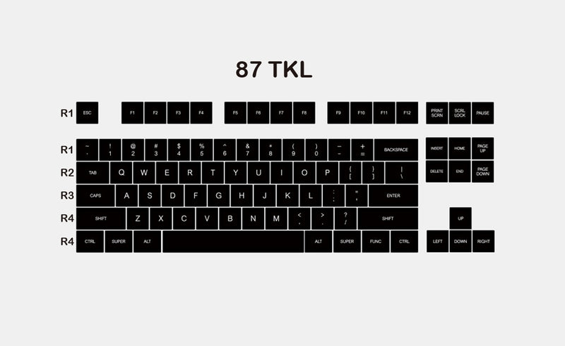 Domikey SA abs doubleshot keycap set WOB White on Black SA for mx stem keyboard poker 87 104 gh60 xd64 xd68 xd84 xd96 xd75 xd87