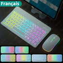 Tastatur für Tablet Android iOS Windows Kabellose Maus Tastatur Bluetooth-kompatible Regenbogen-Hintergrundbeleuchtung Tastatur für iPad Telefon