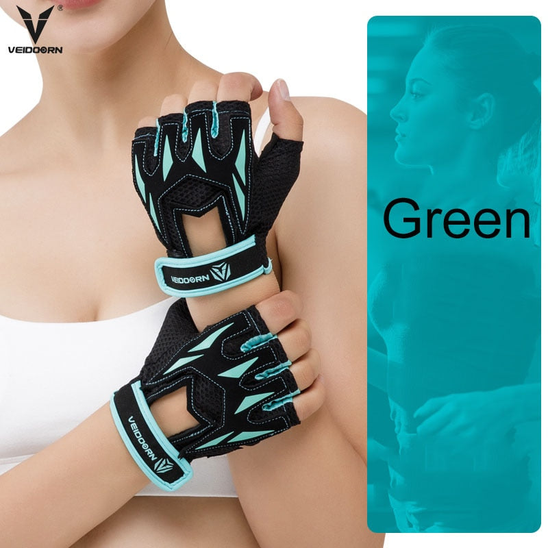 Veidoorn Professional Weight Lifting Gym Gloves Breathable Exercise Training Sport Gloves Fitness Cycling Workout Women Men Gril