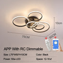 Smart Home Alexa Modern Led Chandelier Lamp RC Dimmable APP Circle Rings For Living Room Bedroom Ceiling Chandelier Fixtures