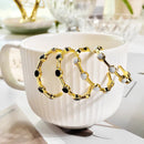 Brass With 18K Gold Geo Natural Stone Enemal Drop Earrings  Women  Jewelry Punk Party Gown  Runway  Korean Japan INS Fashion