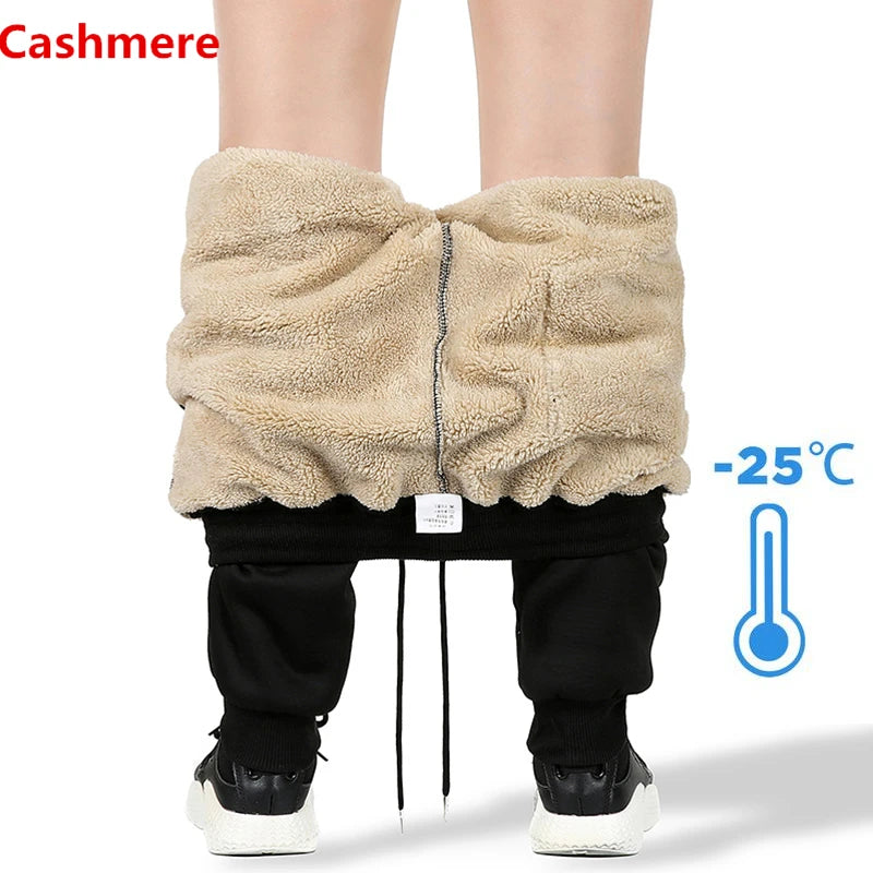 Men's Winter Pants Classic brand sweatpants super Warm Thick Pants cashmere Trousers For Men fleece Male long outdoor Pants men