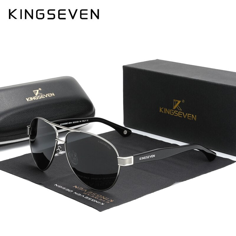 KINGSEVEN 2022 Official Debut Sunglasses Men Polarized Gradient Sun glasses Women Acetate Wire-Core Temples Pilot Eyewear N7777