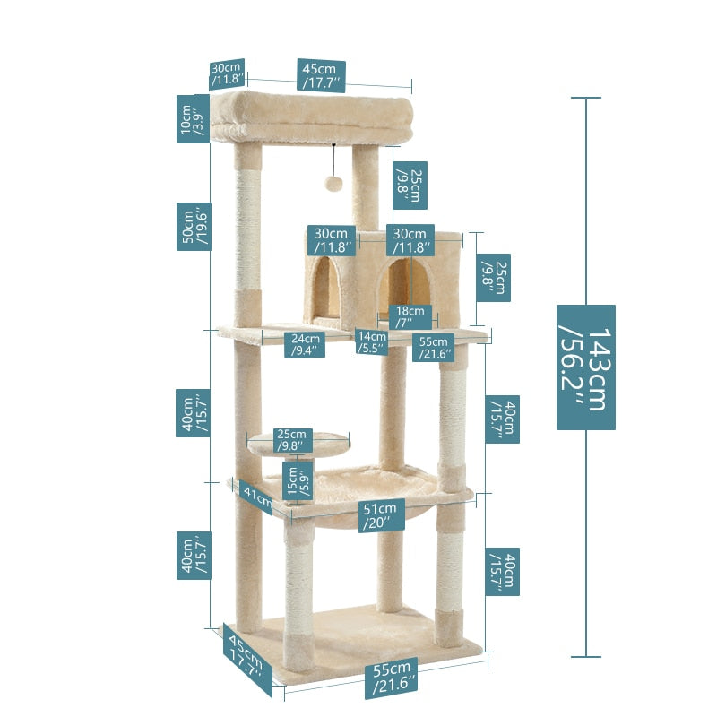 Krabpaal Toren Condo Speeltuin Kooi Kitten Multi-Level Activiteit Centrum Speelhuis Medium Krabpaal Meubels Pluche