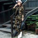 2022 Conjunto Feminino Women's Cotton Casual Spring Camouflage Army Green Two Piece Set 3XL 4XL 5XL Autumn Survetement Clothing