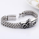 Fongten Retro Mesh Bracelet Men Stainless Steel Motorcycle Biker Charm Man Bracelets Fashion Jewelry