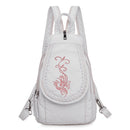 Hochwertiger Rucksack für Damen 2020 Neuer weißer Lederrucksack Schultasche für Teenager-Mädchen Weiblicher Reiserucksack Mochila