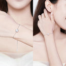 BISAER 925 Sterling Silber Runde Glücksblaue Böse Augen Liebe Herz Offene Armreifen Damen &amp; Mädchen Silber Armbänder Mode Schmuck