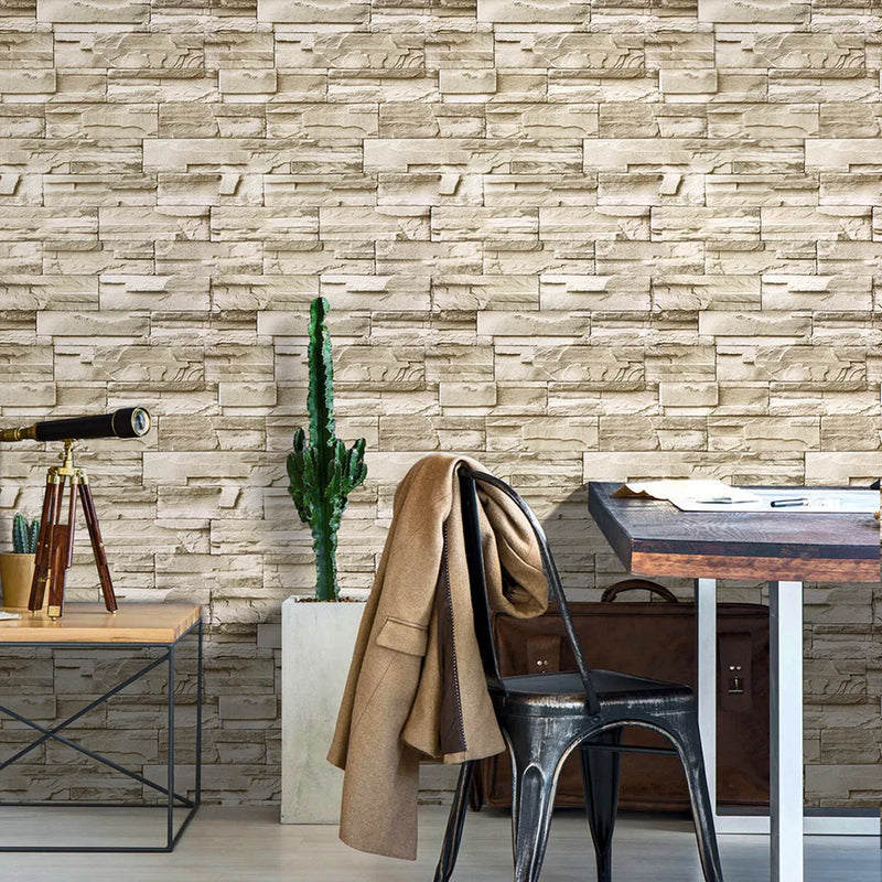 Stone Peel And Stick Wallpaper Faux Brick Vinyl Self-adhesive 3D Wallpaper For Bedroom Living Room Walls Home Decoration Sticker