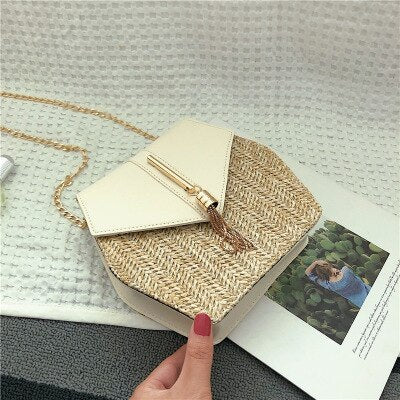 Small Straw Bucket Bags For Women 2020 Summer Crossbody Bags Lady Travel Purses and Handbags Female Shoulder Messenger Bag