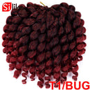 Silike 8inch Synthetic Ombre Jumpy Wand Curl Crochet Braids 22 Roots Jamaican Bounce Curl Crochet Hair Extension for Black Women