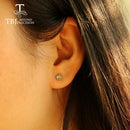 TBJ,Black Opal earring Round 4mm 5mm Natural Ethiopia Opal gemstone Jewelry 925 sterling silver for girls daughter nice gift