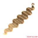 FASHION IDOL Body Wave Ponytail Hair Bundles 26 Inch Soft Long Synthetic Hair Weave Ombre Brown 613 Blonde 100g Hair Extensions