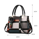 Luxury Plaid Handbag Women Hairball PU Leather Shoulder Bag Large Capacity Crossbody Bag Brand Handle Bag Shopping Lady Tote sac