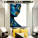 Decorative Paintings Golden Blue Girls Posters and Prints Makeup Women Canvas Painting Nordic Wall Paintings Cuadros for Parlour