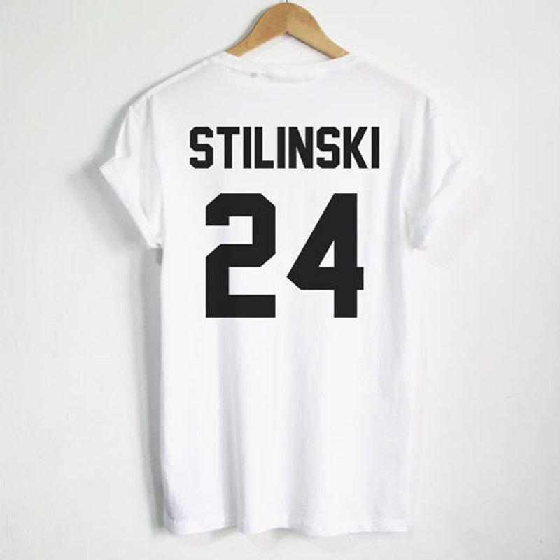 Stilinski 24 Letters Print Women Short Sleeve T Shirt Women Harajuku Kawaii Red Tshirt  Tops Teen Wolf Shirts Women Gai